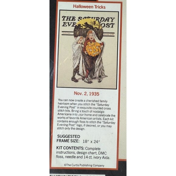 Counted Cross Stitch Kit The Saturday Evening Post Halloween Tricks DIY crafting - Picture 4 of 7